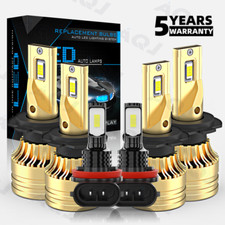 For BMW X5 2007-2013 LED Headlight Hi/Low Beam Fog Light Bulbs 6000K White Combo