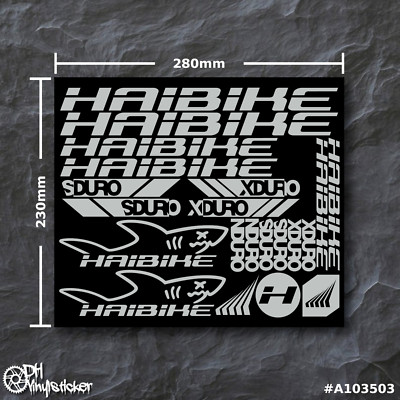 Haibike V2 Stickersatz Grau | Aufkleber Set Fahrrad eBike BMX MTB Rahmen