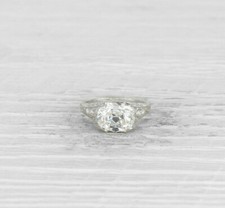 3.70Ct White Cushion Cut CZ Vintage Style Engagement Ring In925 Sterling Silver
