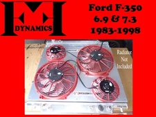 FF DYNAMICS EXTREME ELECTRIC QUAD COOLING FAN SYSTEM:FORD F-350 83-98 w/ 6.9 7.3