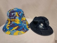 Child UV Skinz Reversible Bucket Hat Sz 5  Oshkosh B'gosh Toddler Denim Sun Hat