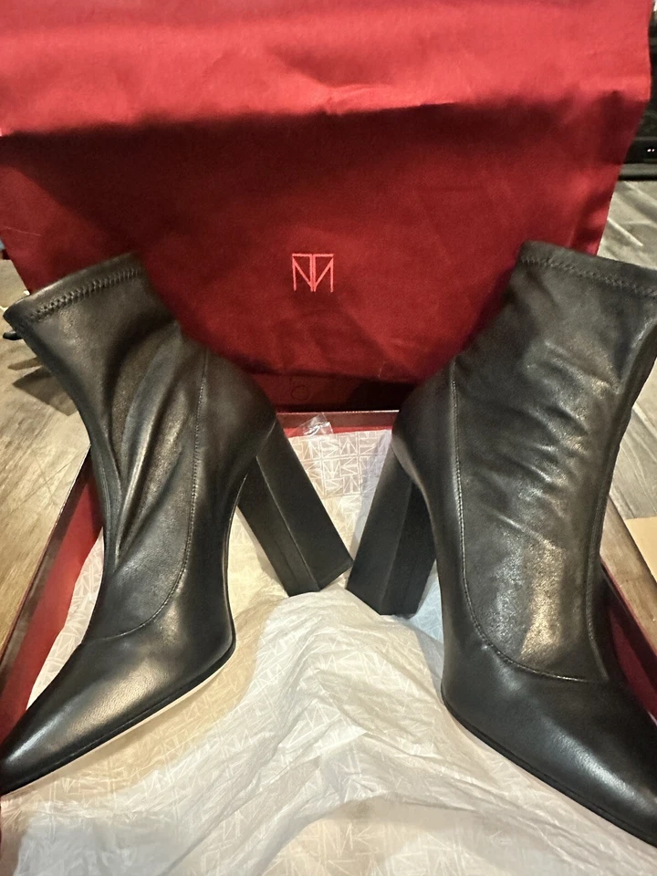 Tamara Mellon Caress Ankle Stretch Boot In Black Nappa Leather Size 39 NIB - Image 3 of 4