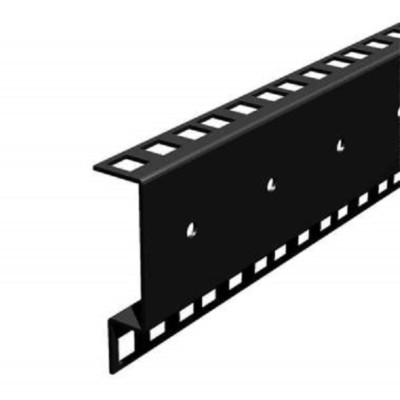 VOLLLOCH DOPPEL RACKLEISTE, SCHWARZ, 1,5 MM STAHL, 2 METER