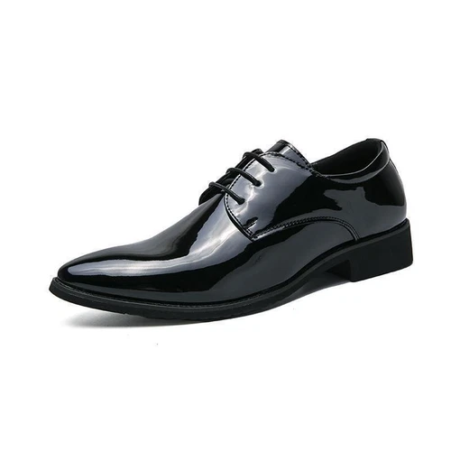Herren Lackleder Elegant Formell Oxford Business Schuhe Spitz zulaufend Hochzeitsschuhe - Bild 16 von 19