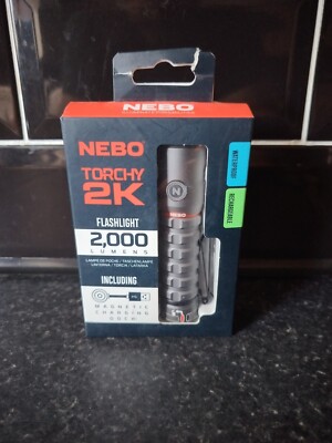 Nebo Torchy 2K MagDock USB Wiederaufladbare 5 Modi LED 2000 Lumen Taschenlampe. Bad Box