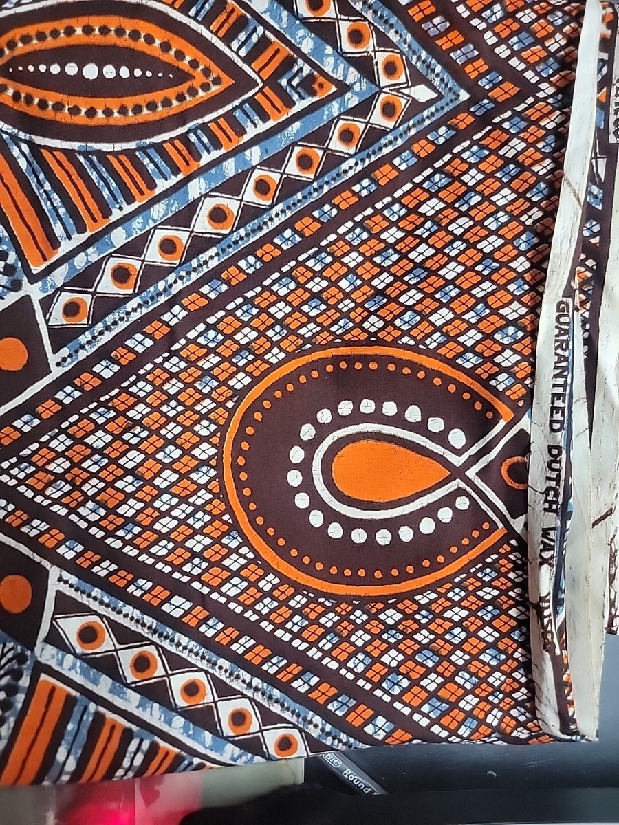 1 Yds Veritable Wax Hollandais Vlisco Multi Colored Cotton Fabric