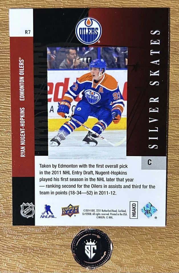 Ryan Nugent-Hopkins 2013-14 SP Authentic Silver Skates Insert R7 Edmonton Oilers - Image 2 of 2