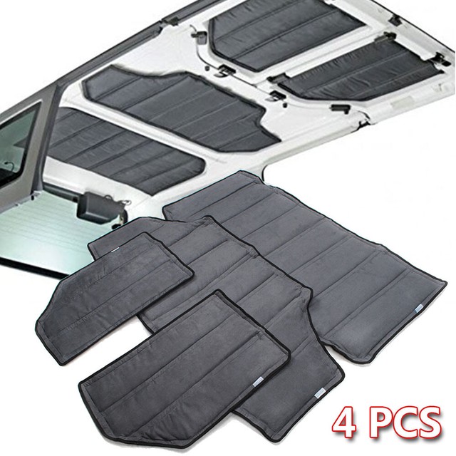 4Pcs Gray Hardtop Sound Deadener&Heat Insulation Kit For Jeep Wrangler