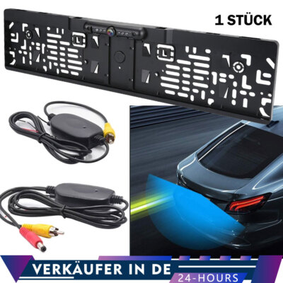 170° IR Funk CCD Rückfahrkamera Kennzeichen Empfänger Einparkhilfe Nummernschild