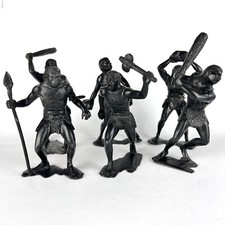 Huge Vintage USSR Plastic Character Toy Set of 6 Soldiers Savages Signed Ukraine