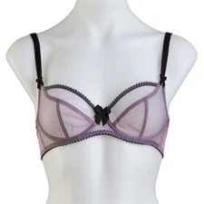 Love Claudette Dessous Demi Mesh Bra Sexy Ladies Lingerie Women's Purple Mauve