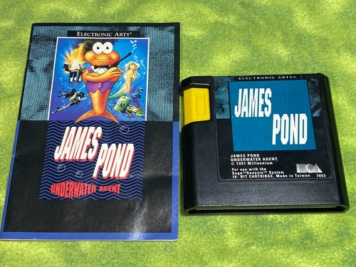 James Pond with Manual Sega Genesis Authentic Tested and Working !!!!!!!!!!!!!!