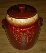 VINTAGE McCoy Brown Glaze Cookie Jar #7024 Large Very Clean Made in USA 1960's