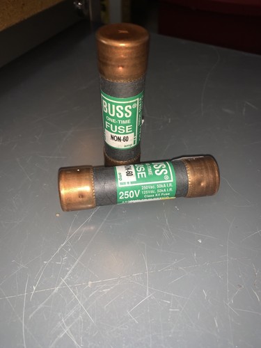 One Time Fuse Buss NON-60 60 Amp 250V Bussmann Class K5 New 3” - Picture 10 of 12