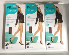 3 Packs Pretty Polly Mink Xl Size Light Support 15 Denier Tights Smooth Knit