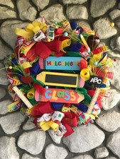 XL Welcome back to school teachers class Mesh Wreath Handmade