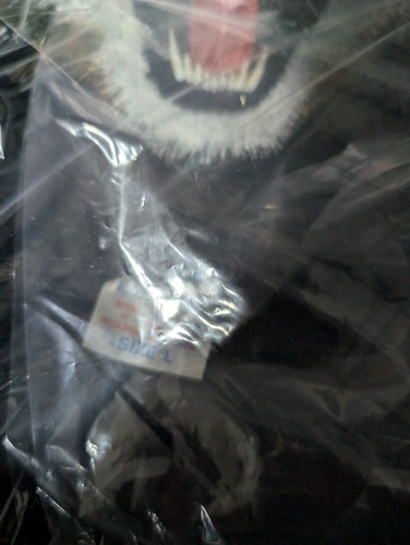 Men's Vintage T-shirt Vest Grim Reaper & Wild Cat DEADSTOCK Size Large Black - Picture 22 of 23