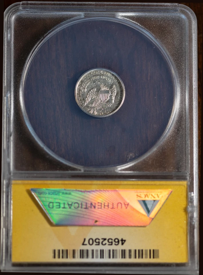 1835 5c Silver Bust Half Dime MS 60 Details ANACS # 4652507 + Bonus - Image 2 of 2