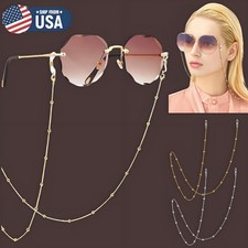 2Pcs Women Eyeglass Chain Stylish Sunglasses Strap Holder Reading Glasses Clip