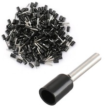 1000 PCS AWG 18 1.0mm Wire Copper Crimp Connector Insulated Ferrule Pin Black