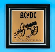 AC/DC Signed Photo Framed & COA Cliff Williams Brian Johnson Those About To Rock