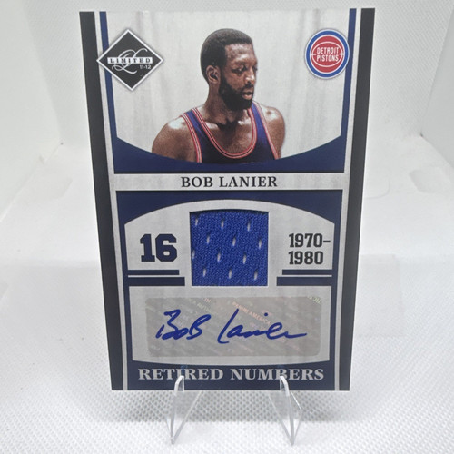 Panini Limited 2011-12 Retired Numbers Bob Lanier Pistons Auto Patch #8 /5
