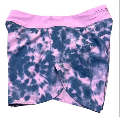 Athleta Girl XXL/16 Run the World Shorts Tie Dye Athletic Pink Purple Gym - Picture 5 of 7