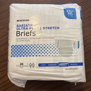 20 Bariatric McKesson Ultra Plus Stretch Incontinence Briefs 2X-Large - 3X-Large