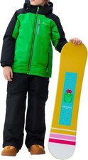 Boy's Snow Suit Winter Ski Jacket & Bib Pants Hoodie Coat Size 6-7 Green Black