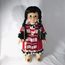 Gotz Starshine 18" Doll Singing Dove Cheyenne Native American Real Shell Leather