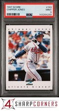 1997 SCORE #193 CHIPPER JONES BRAVES HOF POP 4 PSA 9