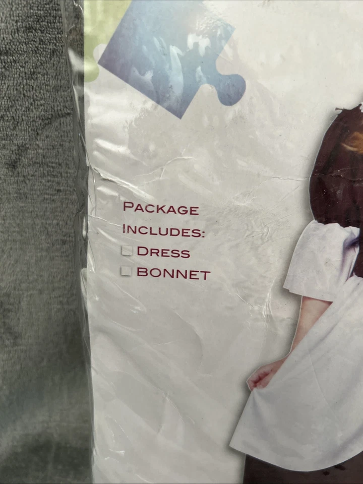 Disfraz Peregrino Niña Niño Talla Mediana 8-10 Acción de Gracias Vestido Colonial Campesino Foto 3 de 4