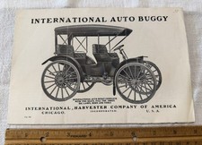 ANTIQUE INTERNATIONAL HARVESTER AUTO BUGGY BROCHURE PAMPHLET CAR AUTO BUGGY