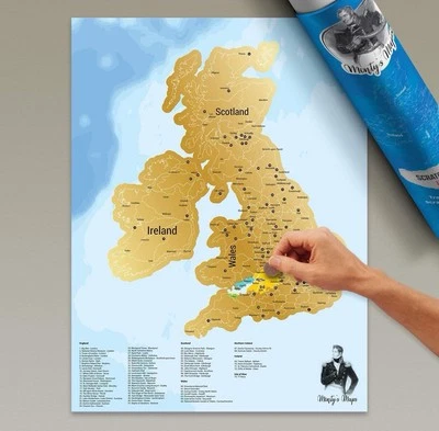 Monty’s Map Scratch Travel Map Uk