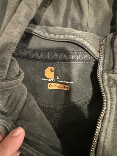 Carhartt Hoodie Mems L Green Rain Defender Paxton 1/4 Zip Heavyweight KE9 - Picture 2 of 6