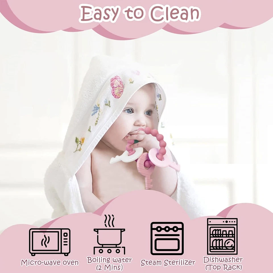 Baby Teething Keys - Soft Silicone Keys Teether, Cute Chew Toys for 3-18 Months - Image 2 of 4