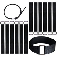 12 Inch Reusable Fastening Cable Straps - Hook and Fixing Straps - 12 Pack