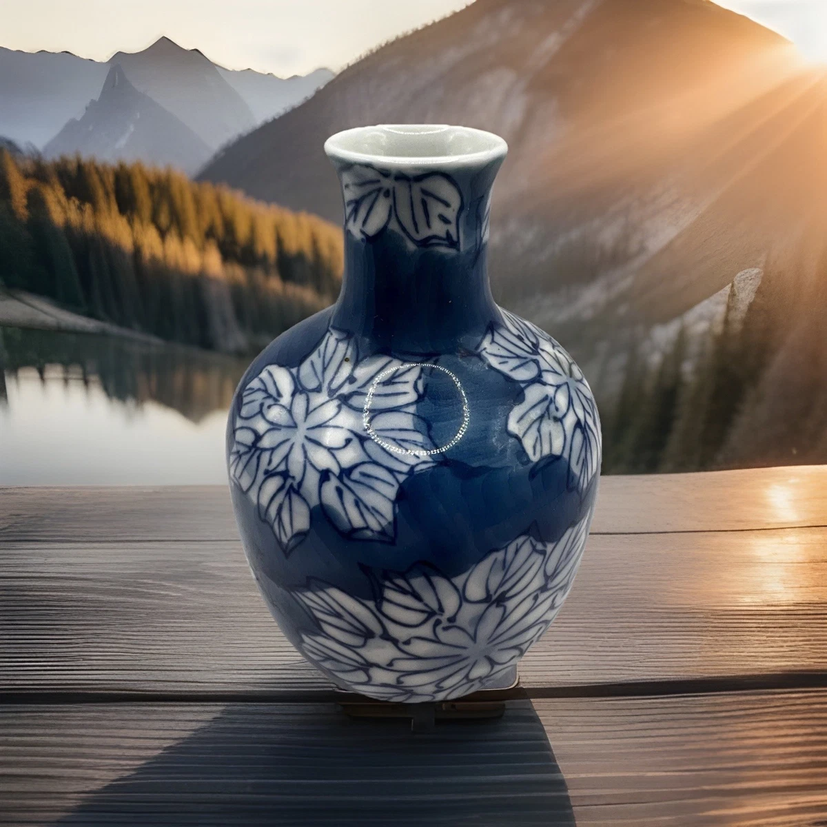蓝色自然陶瓷花瓶| eBay