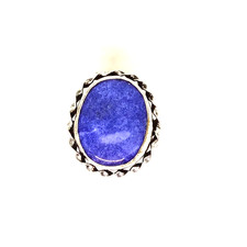 Sodalite Gemstone Band Ring Size 925 Sterling Silver