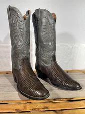 Vintage Exotic Nocona Cowboy Boots Men’s Size 7.5 D Lizard Western Leather USA