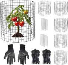 5 Pack 14"x14" Metal Wire Plant Protectors Heavy Duty Garden Mesh Cage W/ Stakes