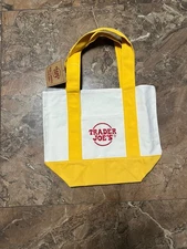 Trader Joe's Mini Canvas Tote Bag Yellow