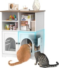 Cat Feeding Station, Cat Cabinet for Microchip Feeder with Dog-Proof Design