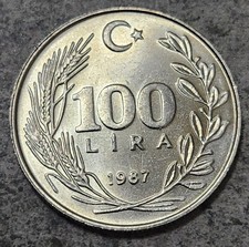 TÜRKIYE (TURKEY) 🇹🇷 100 LIRA COIN 1987