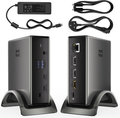 Minthouz Dockingstation mit Netzteil PD125W,8K@30Hz/4K@144Hz (Single) Dua