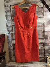 NWT Tahari Neck Sleeveless Dress with Gold Accents Size 6