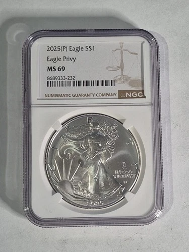 2025(P) American Silver Eagle Eagle Privy NGC MS69