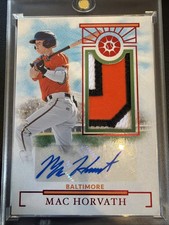 24 Panini Boys of Summer Prospect Material Signatures Mac Horvath #PMSMH Red /49