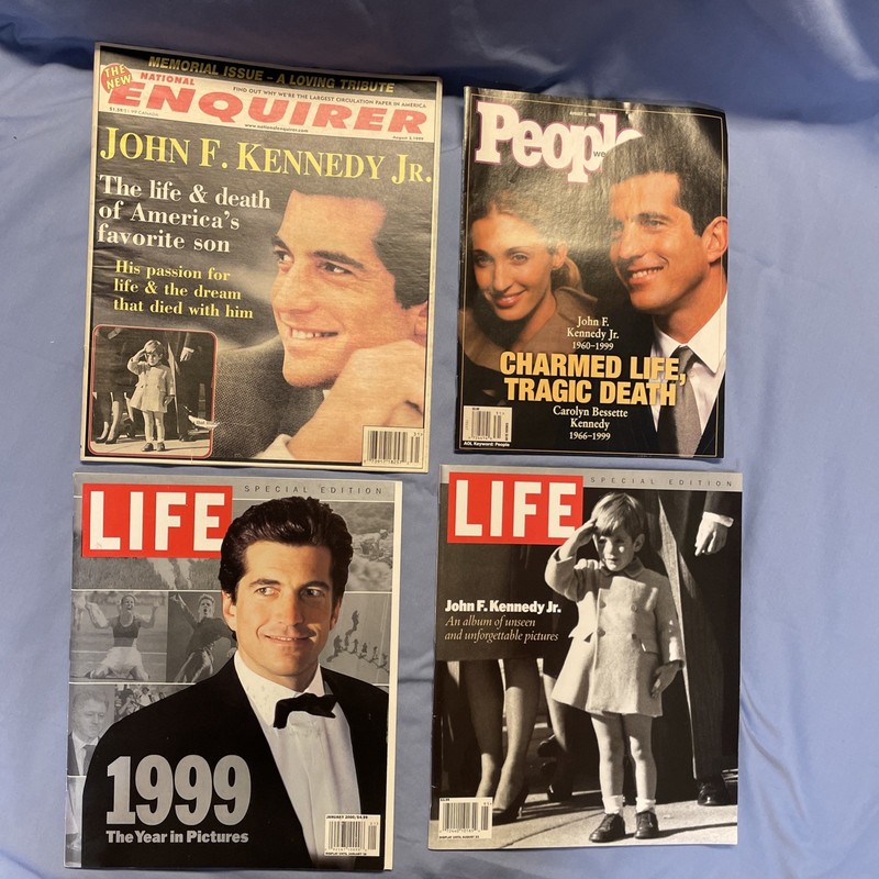 Lot Of 4 Magazines John F Kennedy Jr Life Magazine People Natl Enquirer 1999