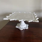 Vintage Westmoreland Square Milk Glass Cake Stand
